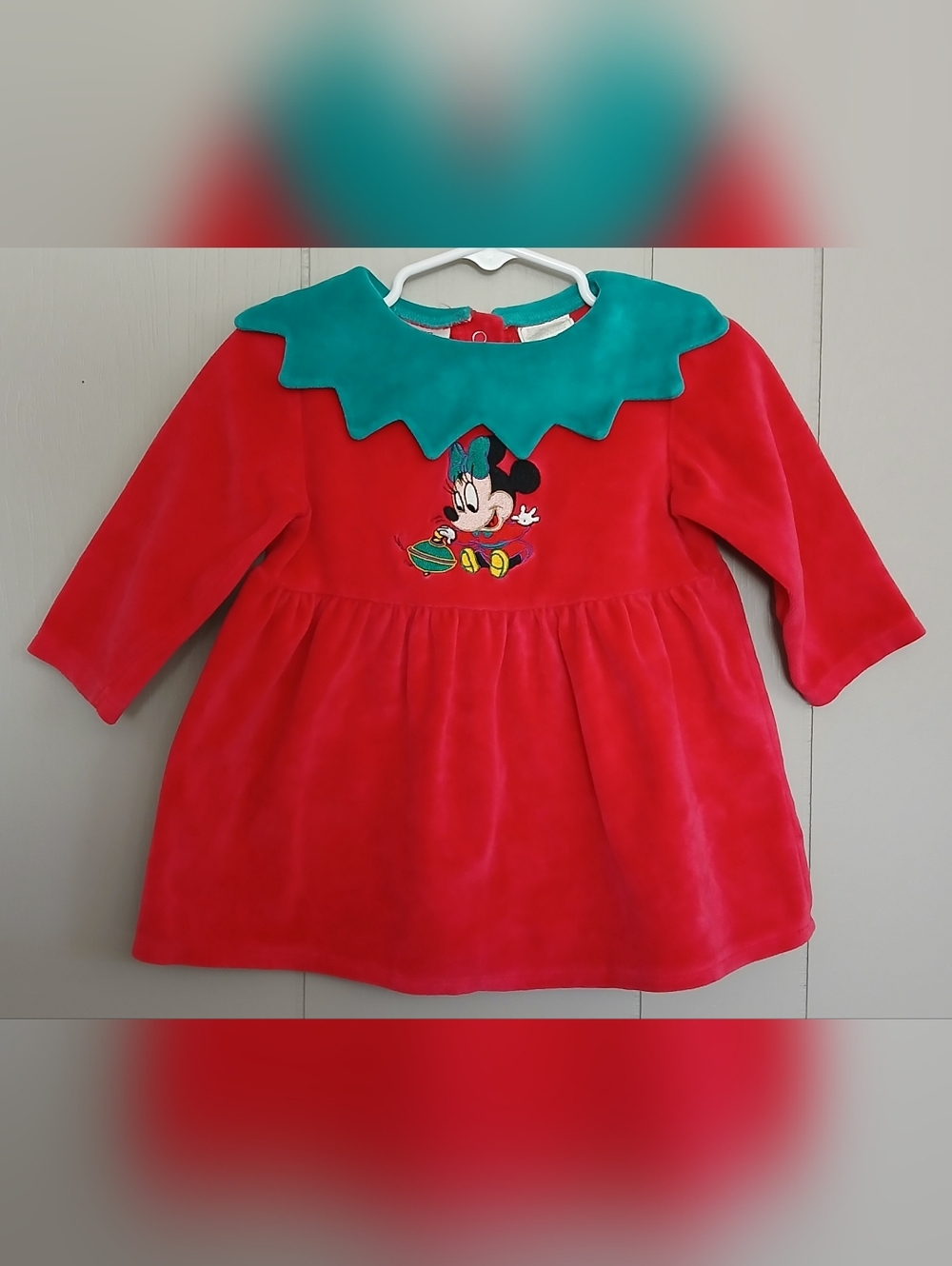 Disney Store Minnie Vintage Girls 18 Months Velour Top
